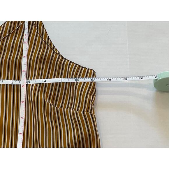 Japna Neutral Brown Striped Satin Cami / Camisole, Size M - Picture 11 of 12
